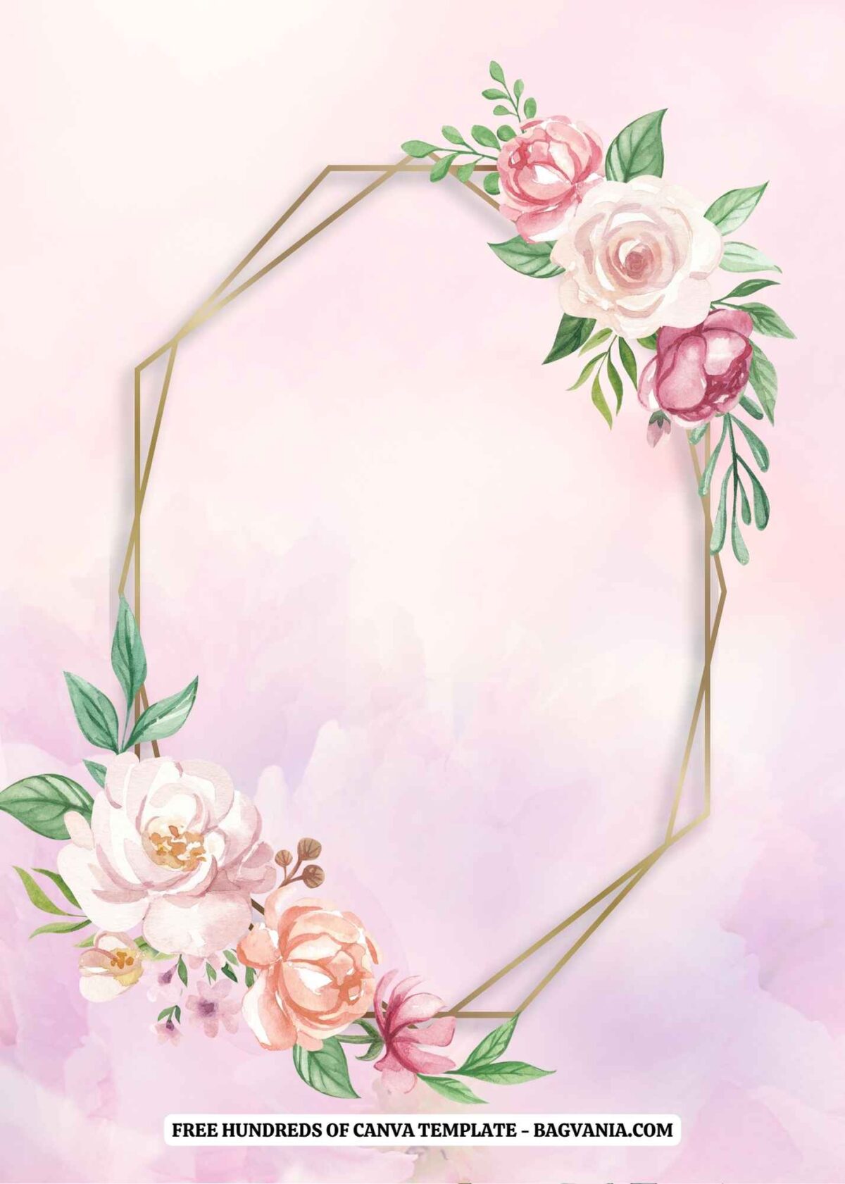 (Free) Flower Bouquet Background Pink Watercolor Canva Wedding ...