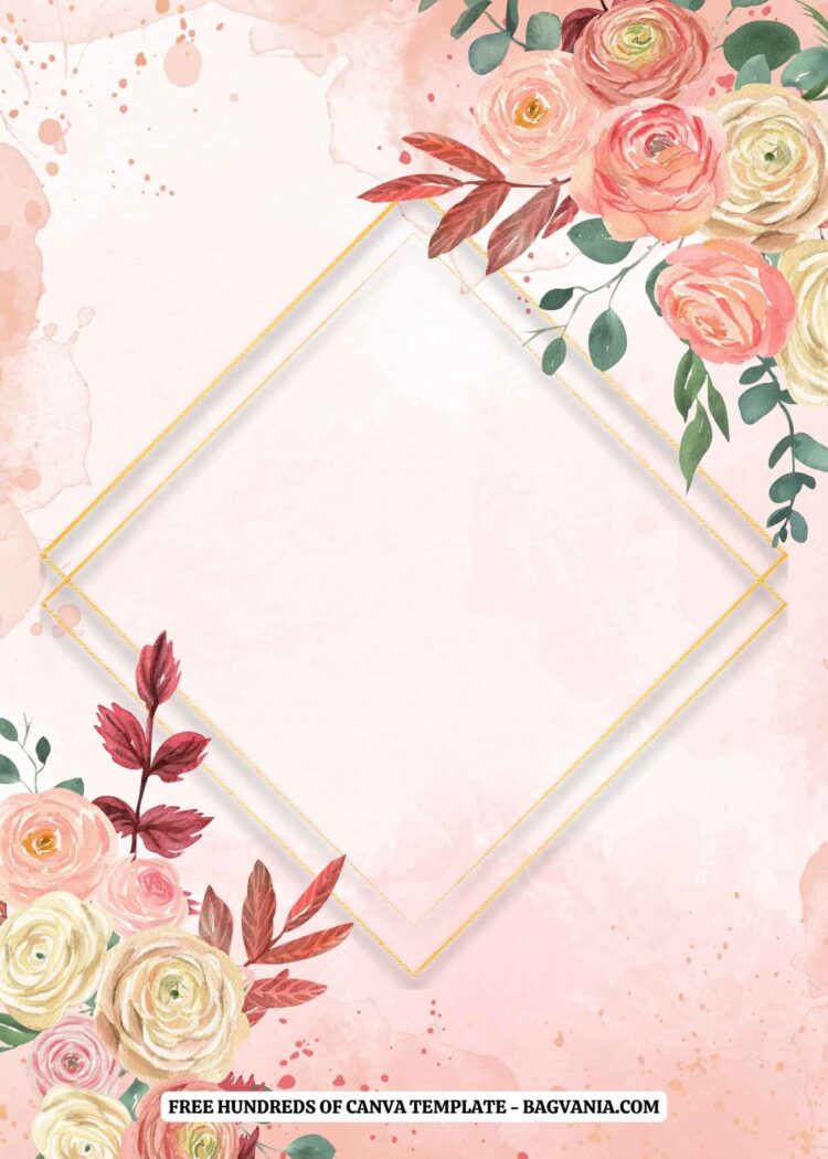 (Free) 8+ Watercolor Blush Pink Floral Canva Wedding Invitation ...