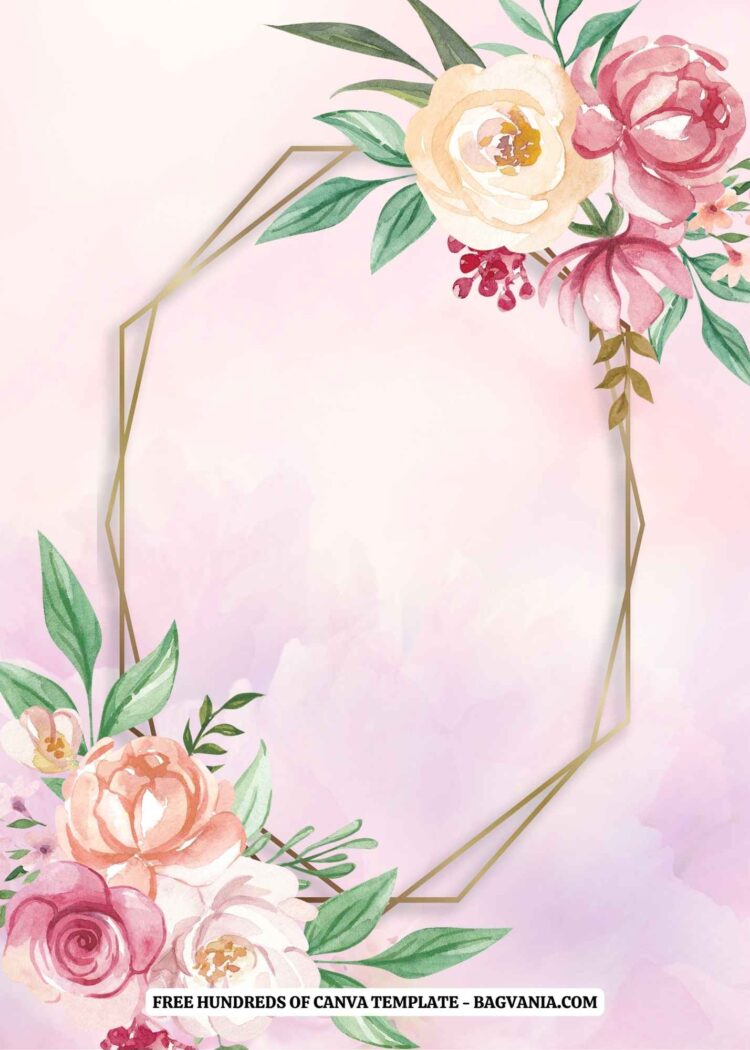 (Free) Flower Bouquet Background Pink Watercolor Canva Wedding ...