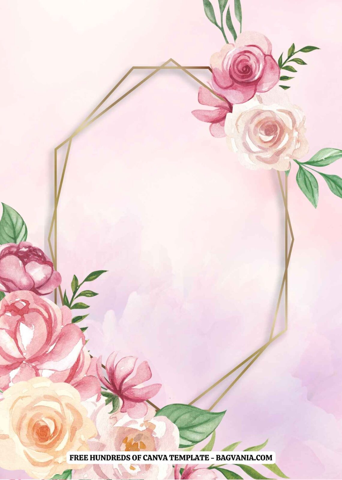 (free) Flower Bouquet Background Pink Watercolor Canva Wedding 