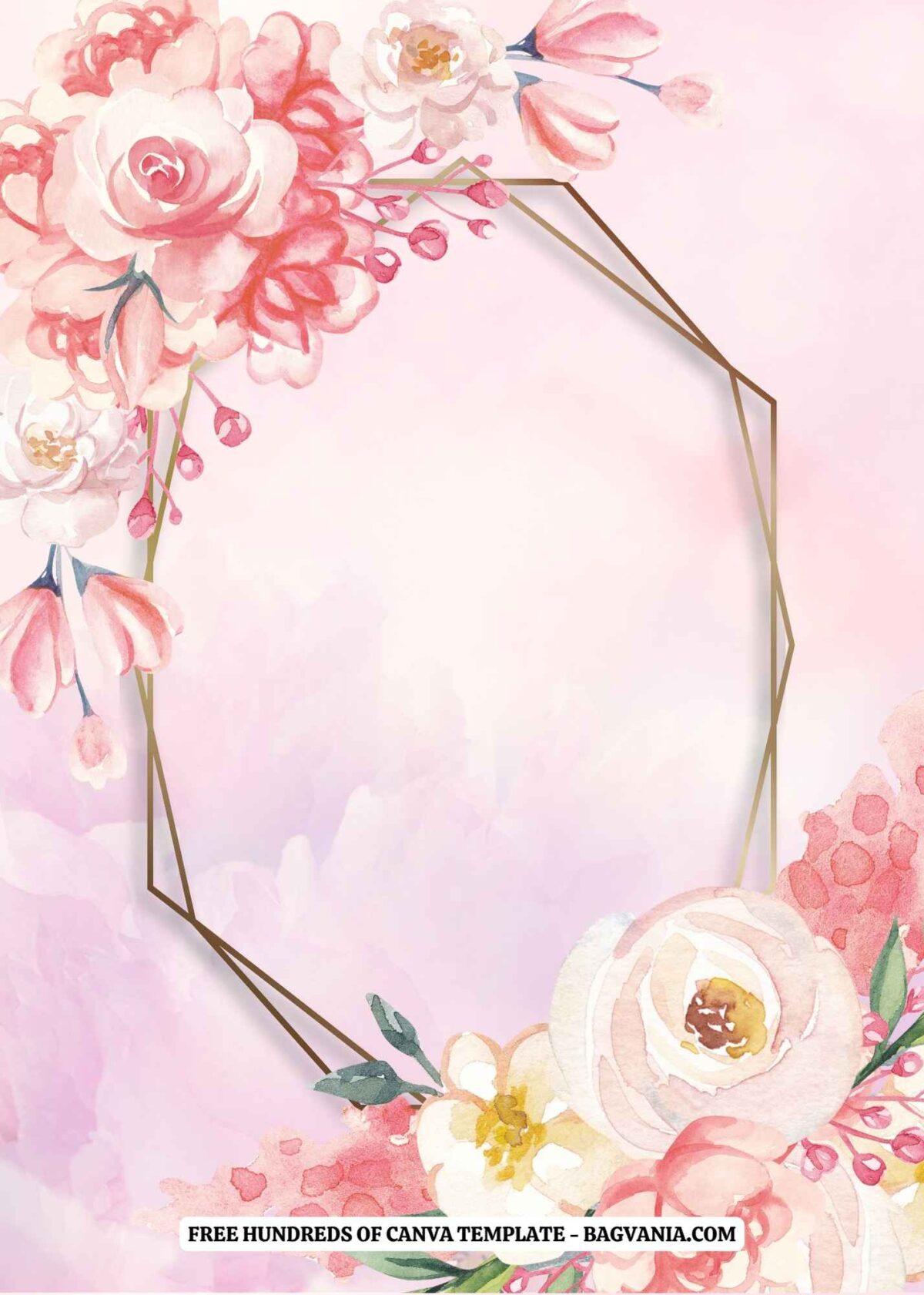 (Free) Flower Bouquet Background Pink Watercolor Canva Wedding ...