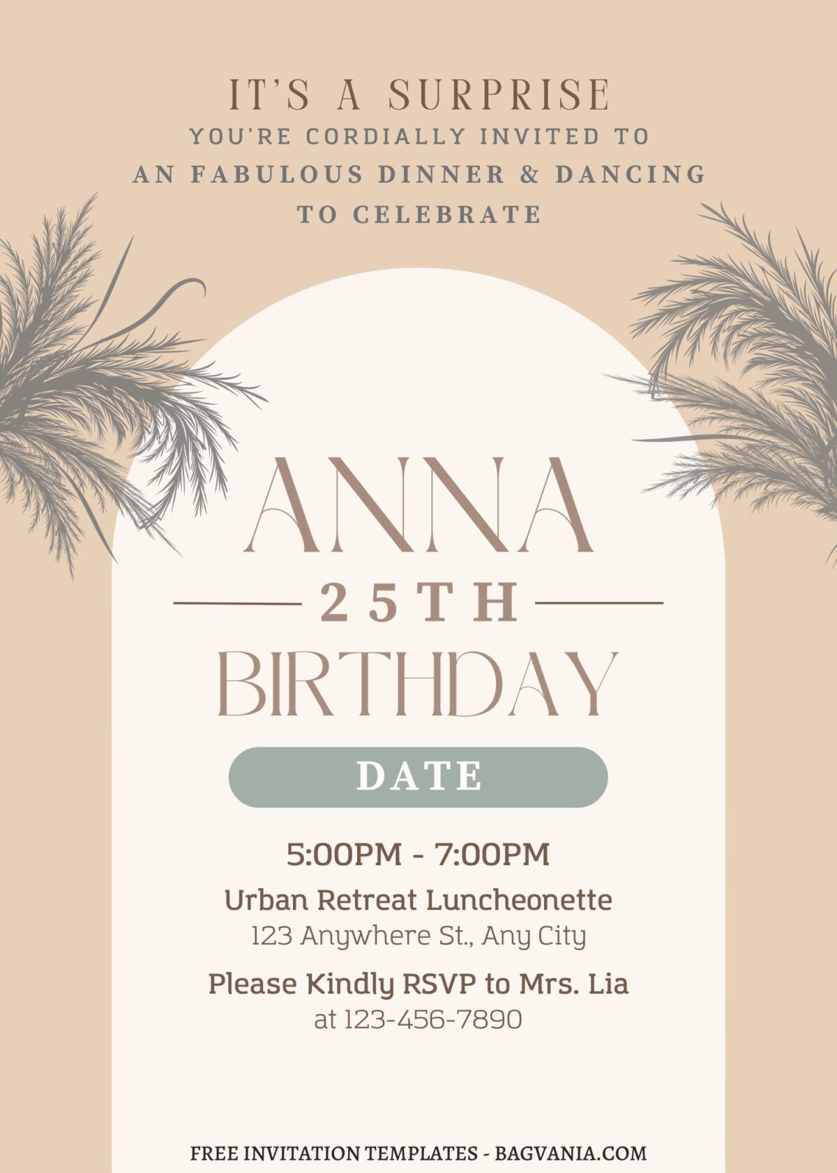 (Free) 9+ Aesthetic Summer Love Canva Birthday Invitation Templates with watercolor greenery