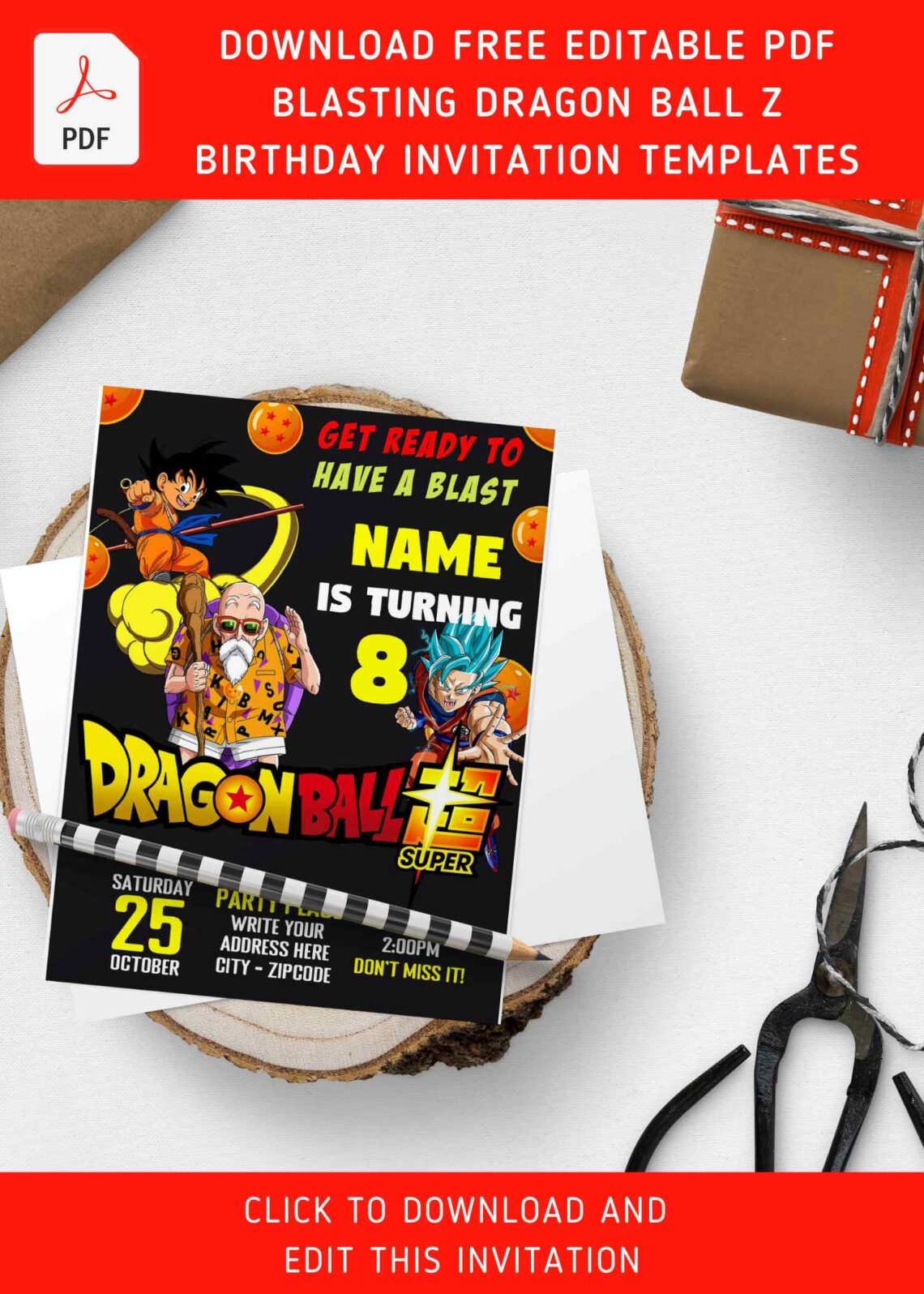 (Free Editable PDF) Blasting Good Time Dragon Ball Z Birthday ...