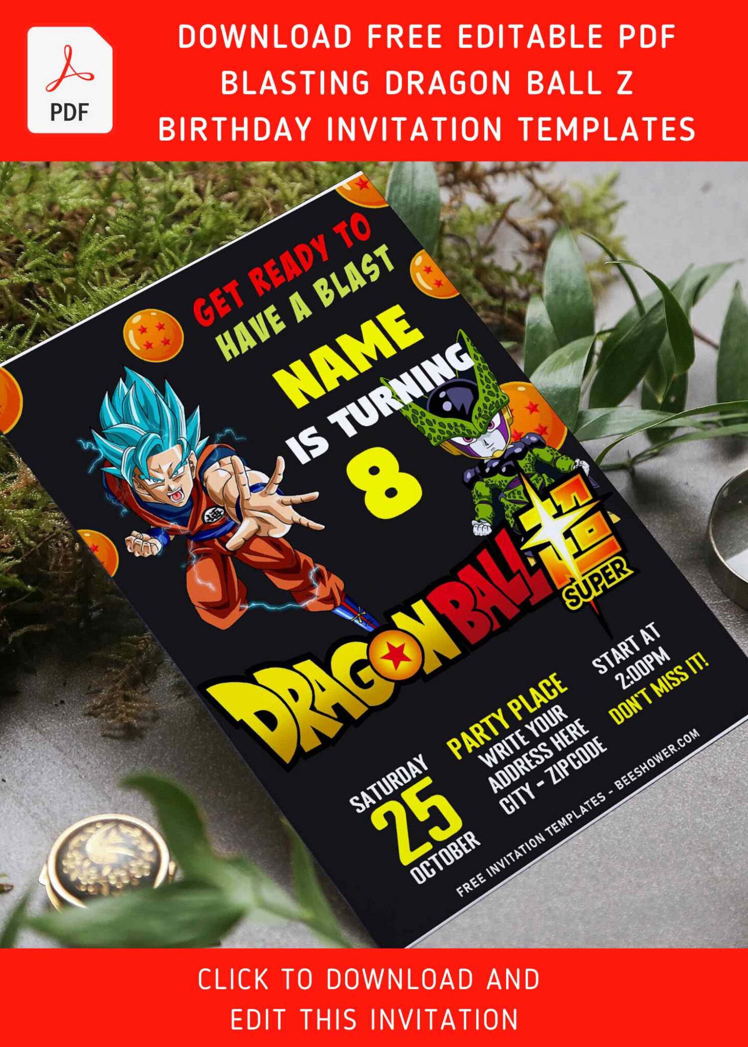 (Free Editable PDF) Blasting Good Time Dragon Ball Z Birthday ...