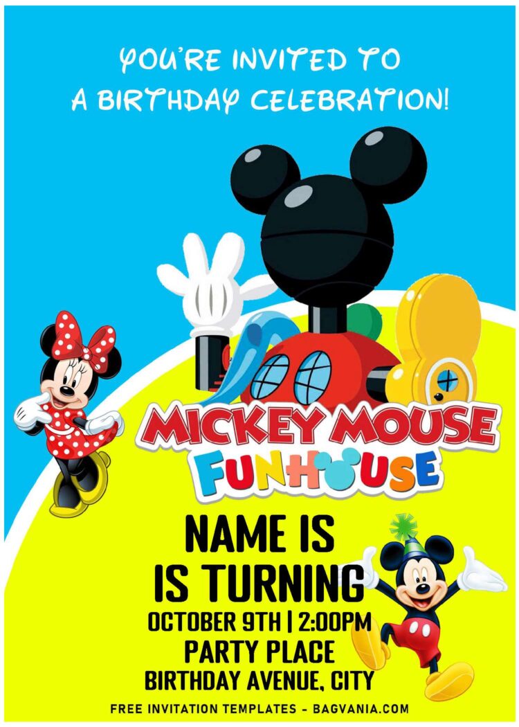 (Free Editable PDF) Hot Diggity Dog Mickey Mouse Funhouse Birthday ...