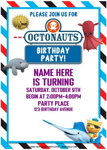 (Free Editable PDF) Flappity Flippers Octonauts Birthday Invitation ...