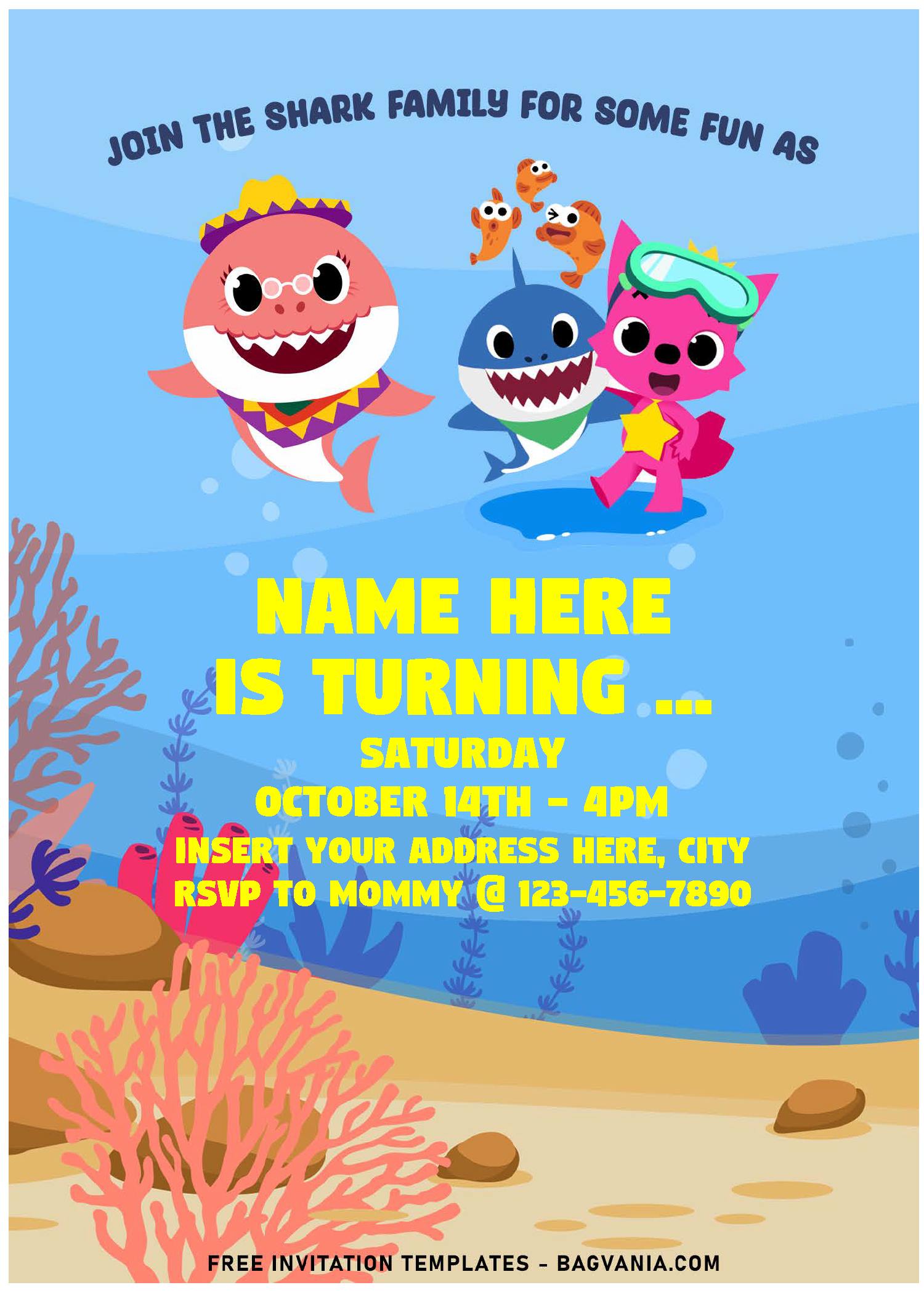▷ Digital Invitation Baby Shark Birthday, FREE
