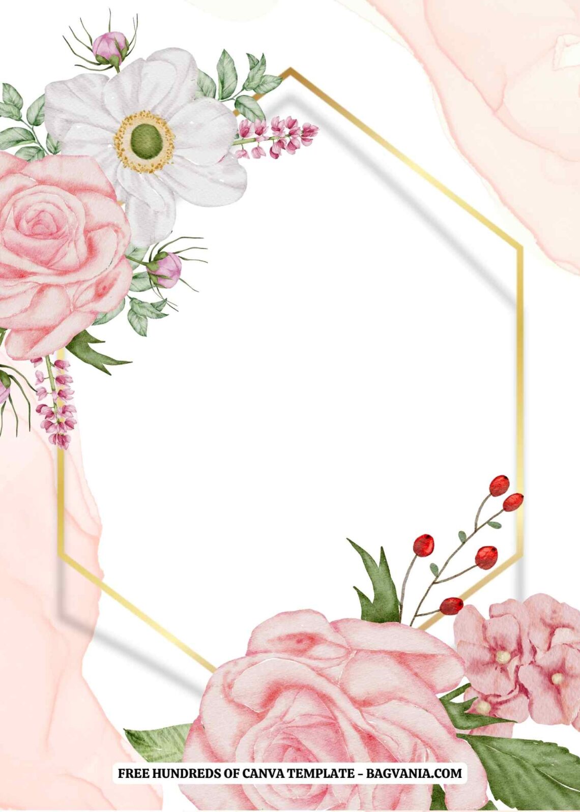 (Free) 11+ Bouquet Pink Floral Canva Wedding Invitation Templates ...