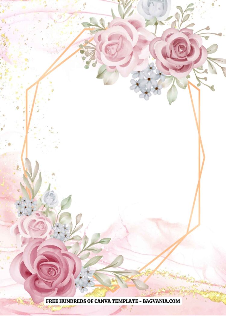 (Free) 11+ Pink Flower Arrangements Canva Wedding Invitation Templates ...