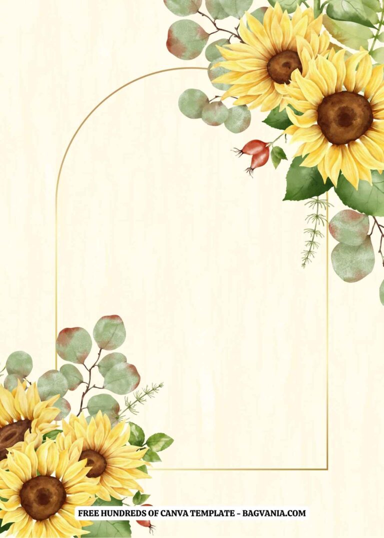 (Free) 9+ Watercolor Sunflower Bouquet Canva Wedding Invitation ...