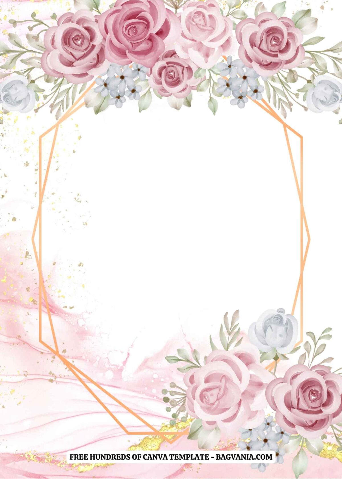 (Free) 11+ Pink Flower Arrangements Canva Wedding Invitation Templates ...
