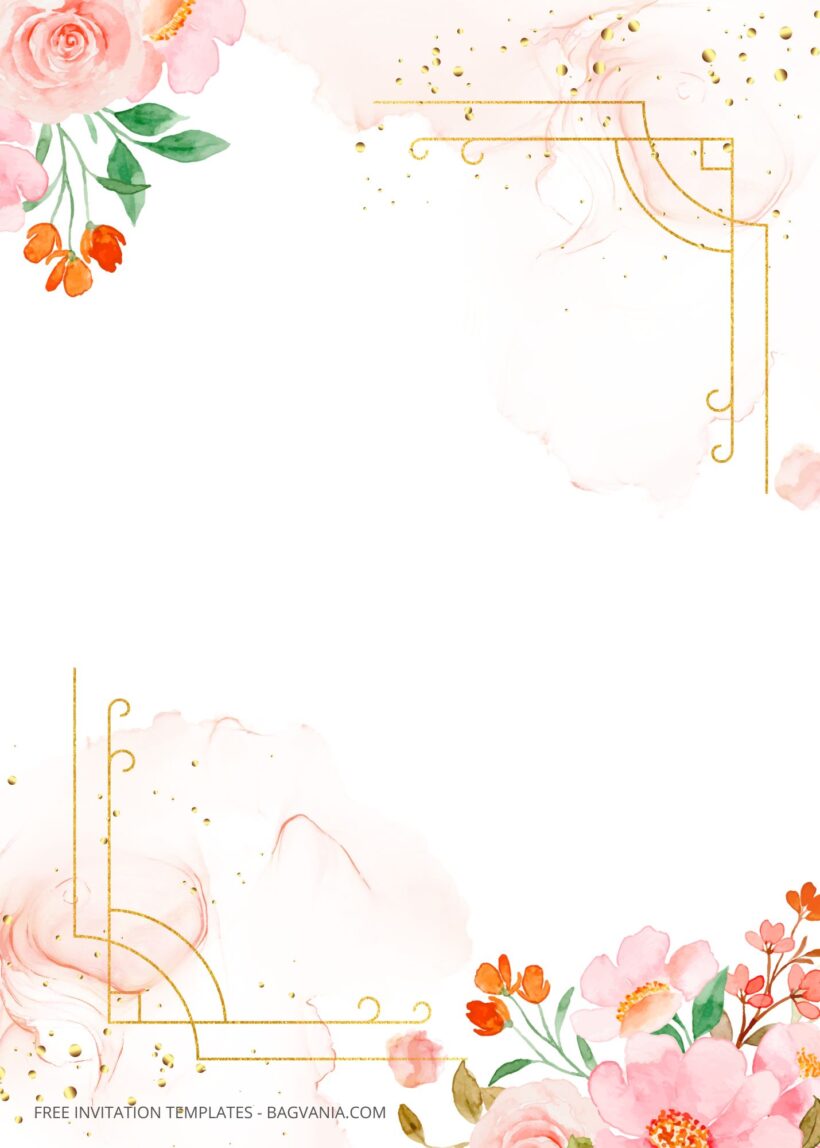 ( Free ) 11+ Soft Pink Floral Canva Wedding Invitation Templates Portrait Three
