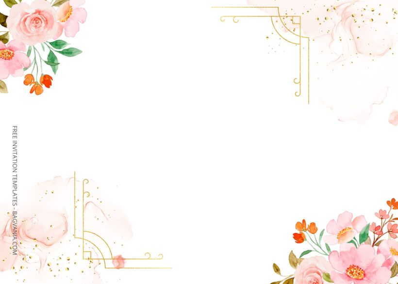 ( Free ) 11+ Soft Pink Floral Canva Wedding Invitation Templates Landscape Two