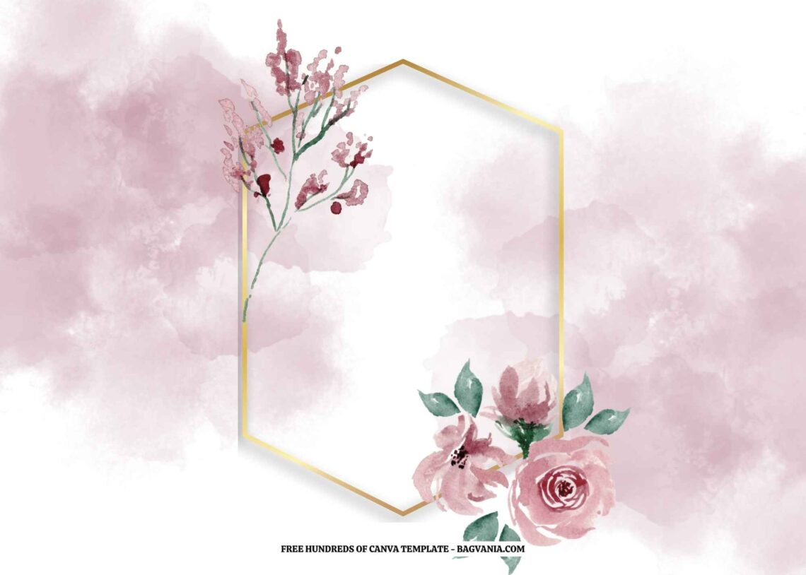 (Free) 9+ Watercolor Pink Beautiful Floral Canva Wedding Invitation ...