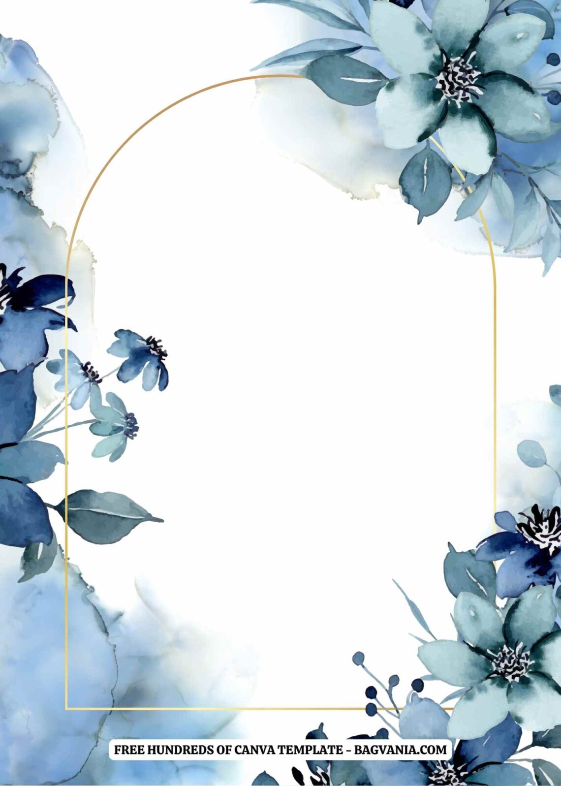 (Free) 10+ Blue Floral Arrangement Canva Wedding Invitation Templates ...