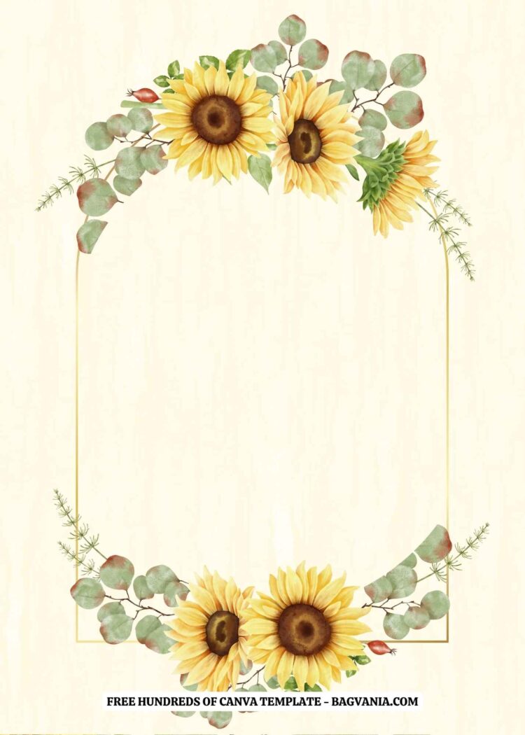 (Free) 9+ Watercolor Sunflower Bouquet Canva Wedding Invitation ...