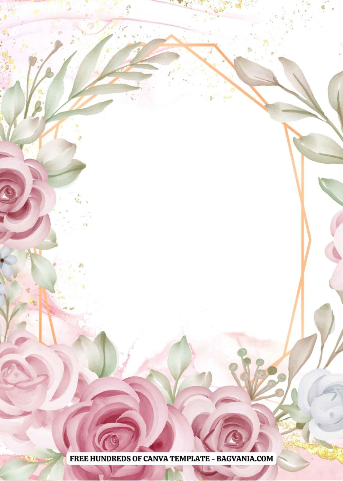 (Free) 11+ Pink Flower Arrangements Canva Wedding Invitation Templates ...