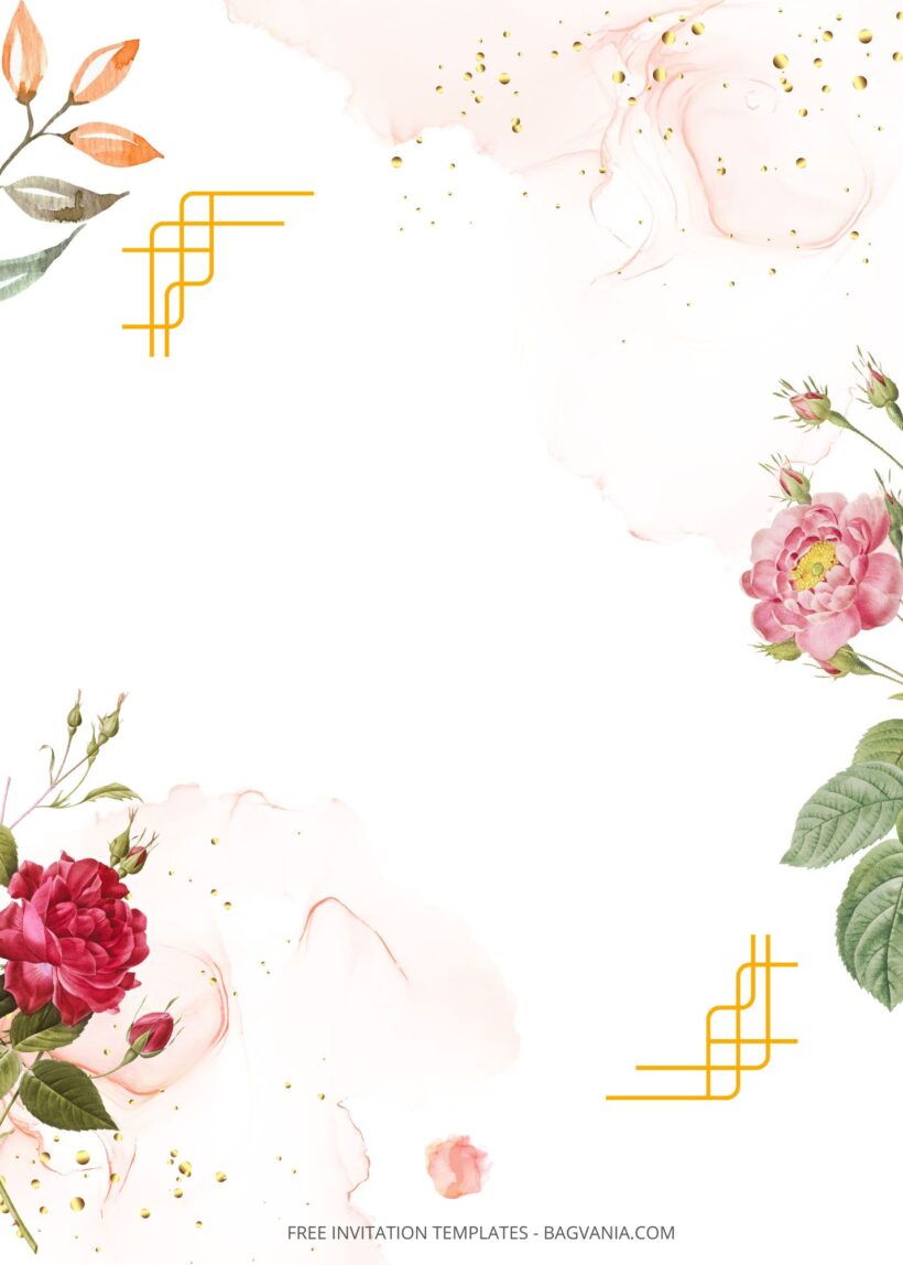 ( Free ) 11+ Soft Pink Floral Canva Wedding Invitation Templates Portrait FIve