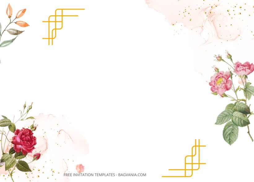 ( Free ) 11+ Soft Pink Floral Canva Wedding Invitation Templates Landscape Five