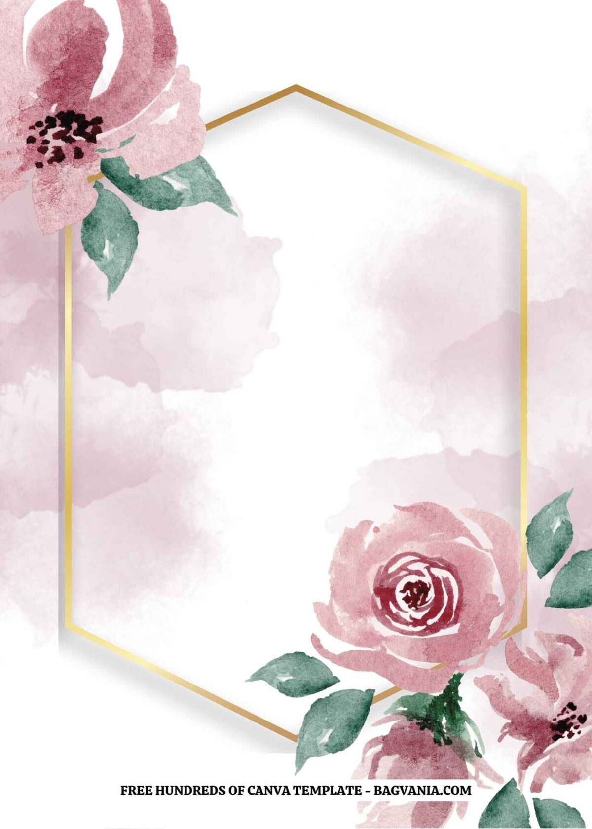 (Free) 9+ Watercolor Pink Beautiful Floral Canva Wedding Invitation ...