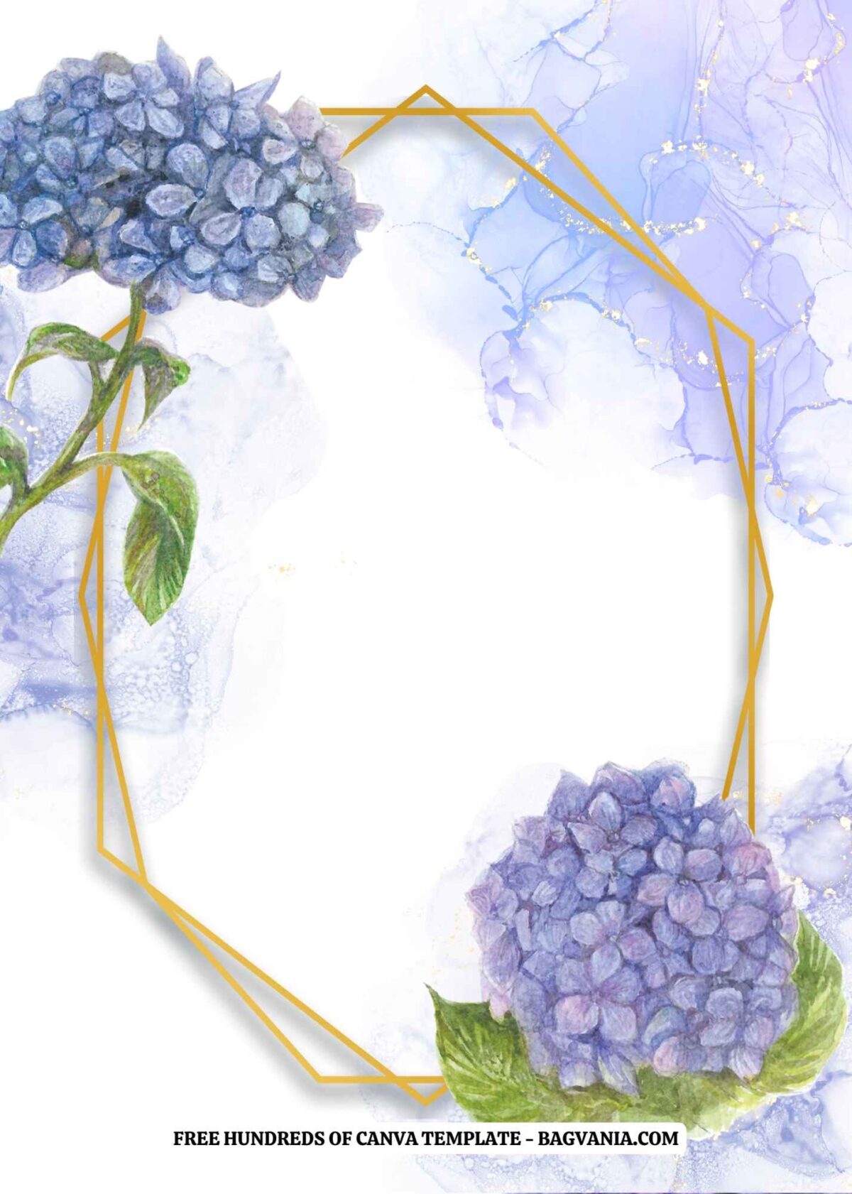 (Free) 9+ Hydrangea Floral Watercolor Ink Splash Canva Wedding ...