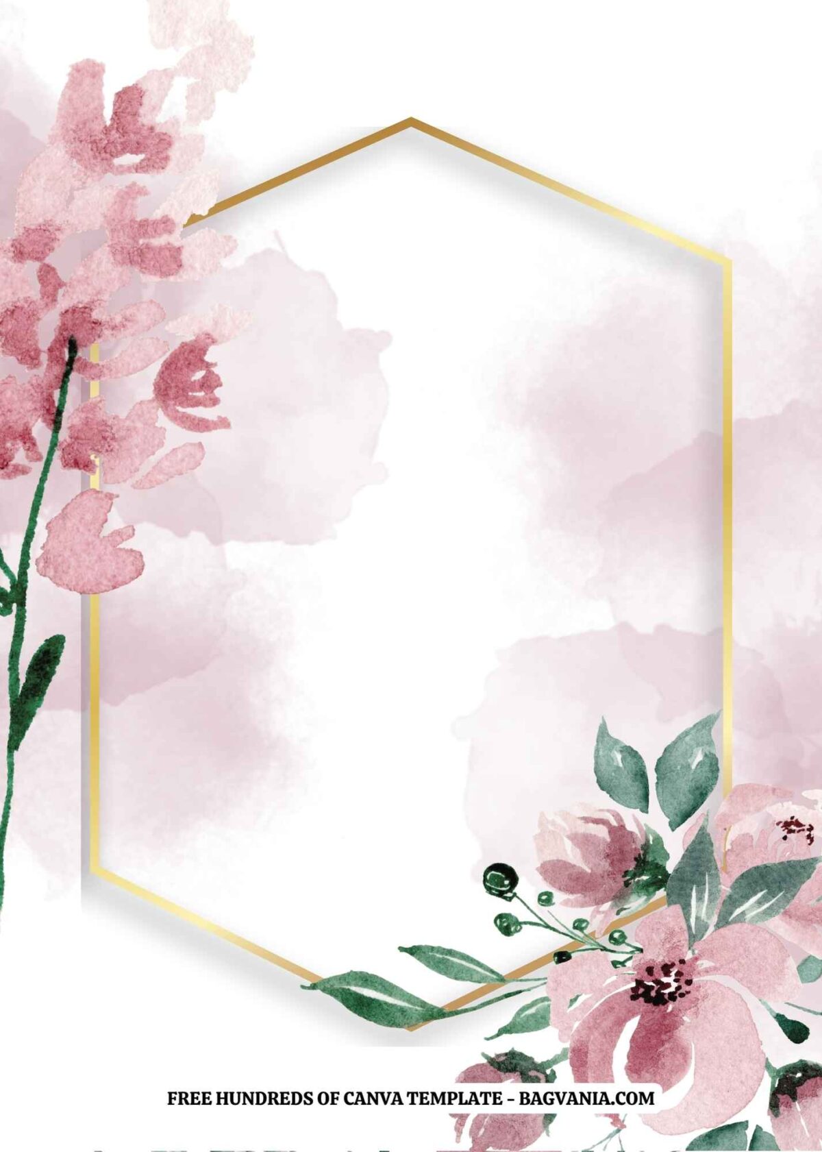 (Free) 9+ Watercolor Pink Beautiful Floral Canva Wedding Invitation ...