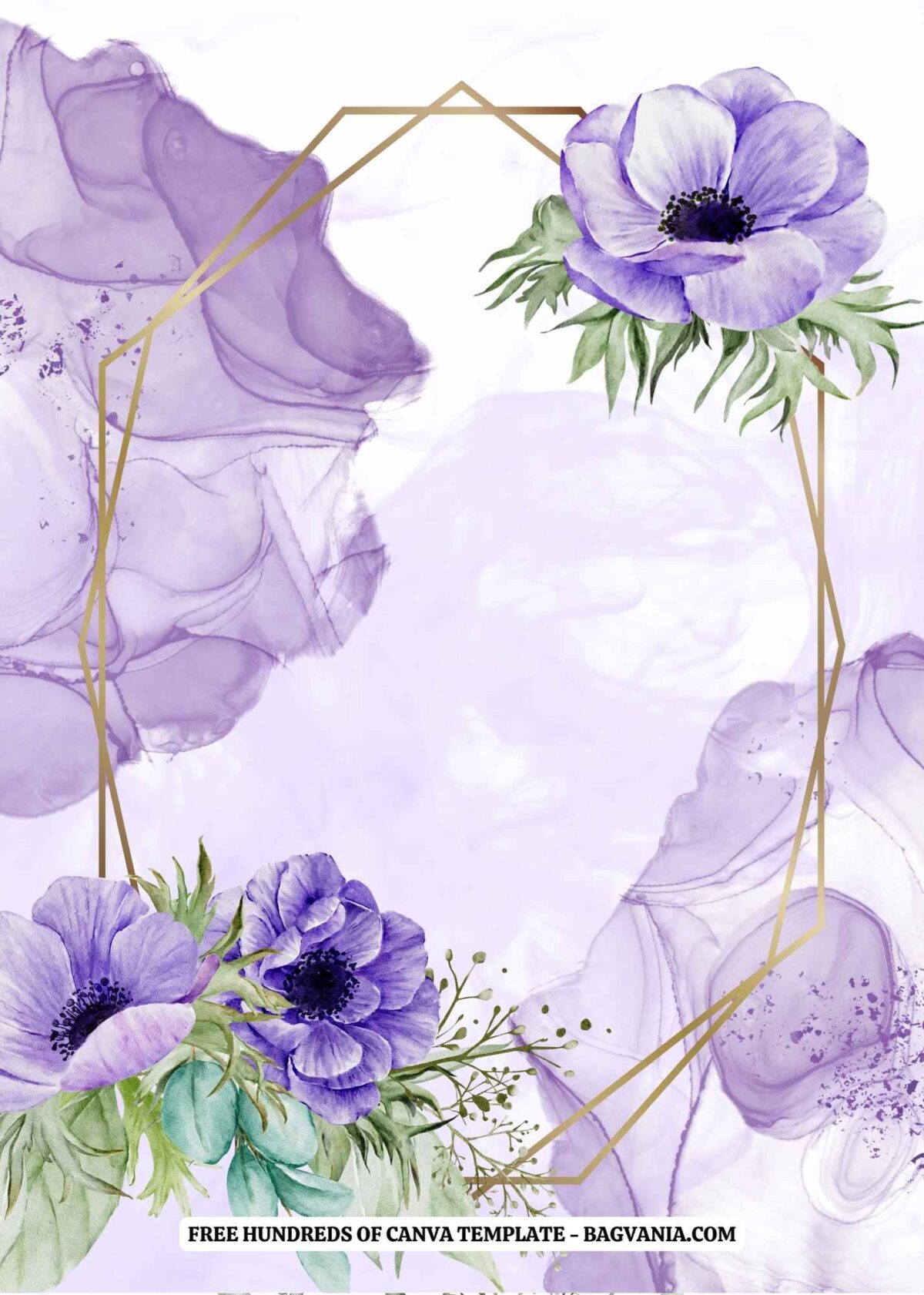 (Free) 10+ Anemone Flower Watercolor Canva Wedding Invitation Templates ...