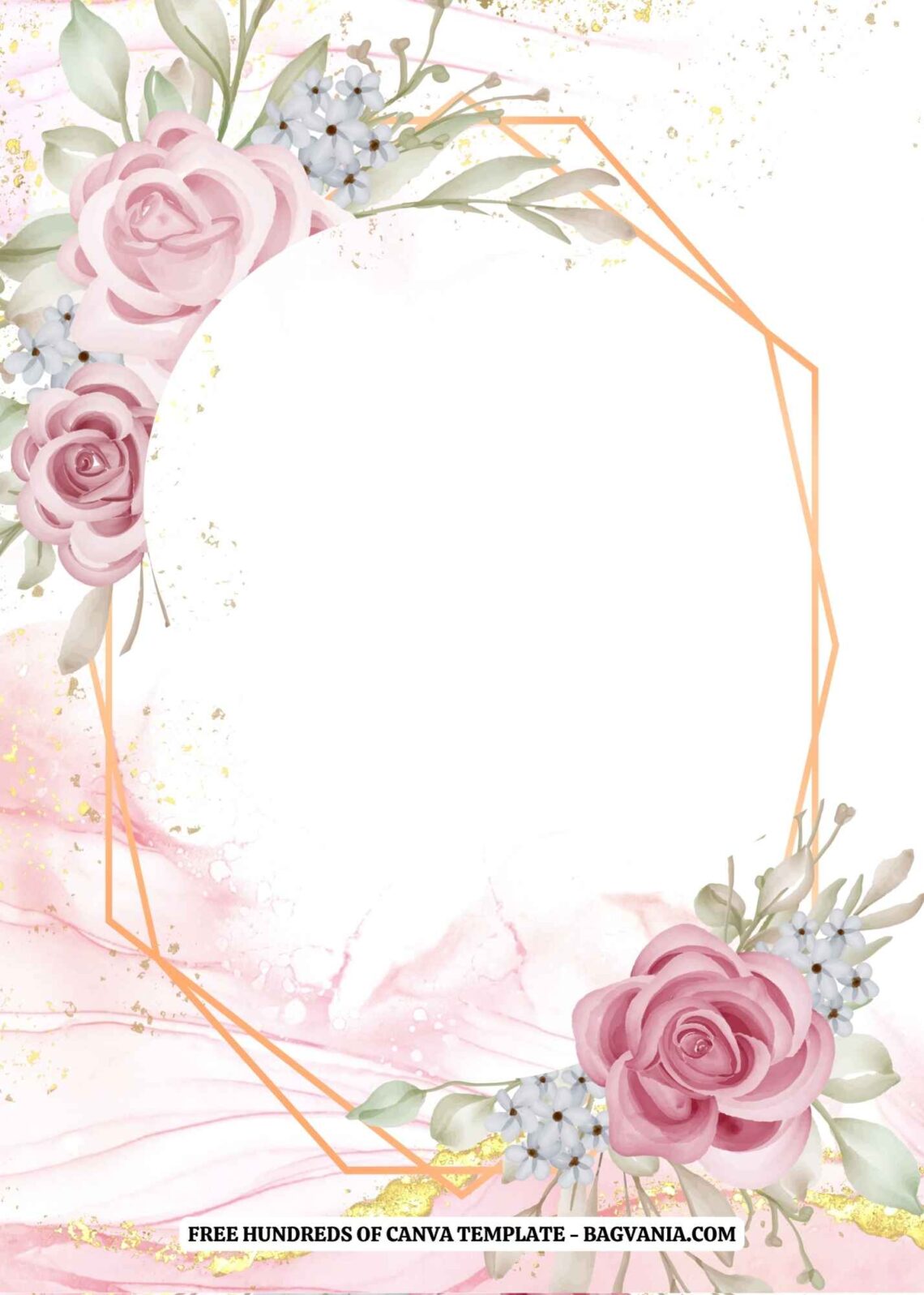 (Free) 11+ Pink Flower Arrangements Canva Wedding Invitation Templates ...