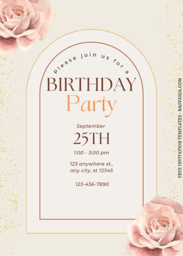(Free) 9+ Vintage Rose Canva Birthday Invitation Templates | FREE