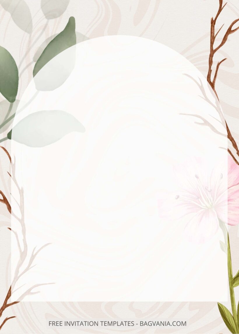 ( Free ) 10+ Fresh Watercolor Floral Canva Wedding Invitation Templates Five