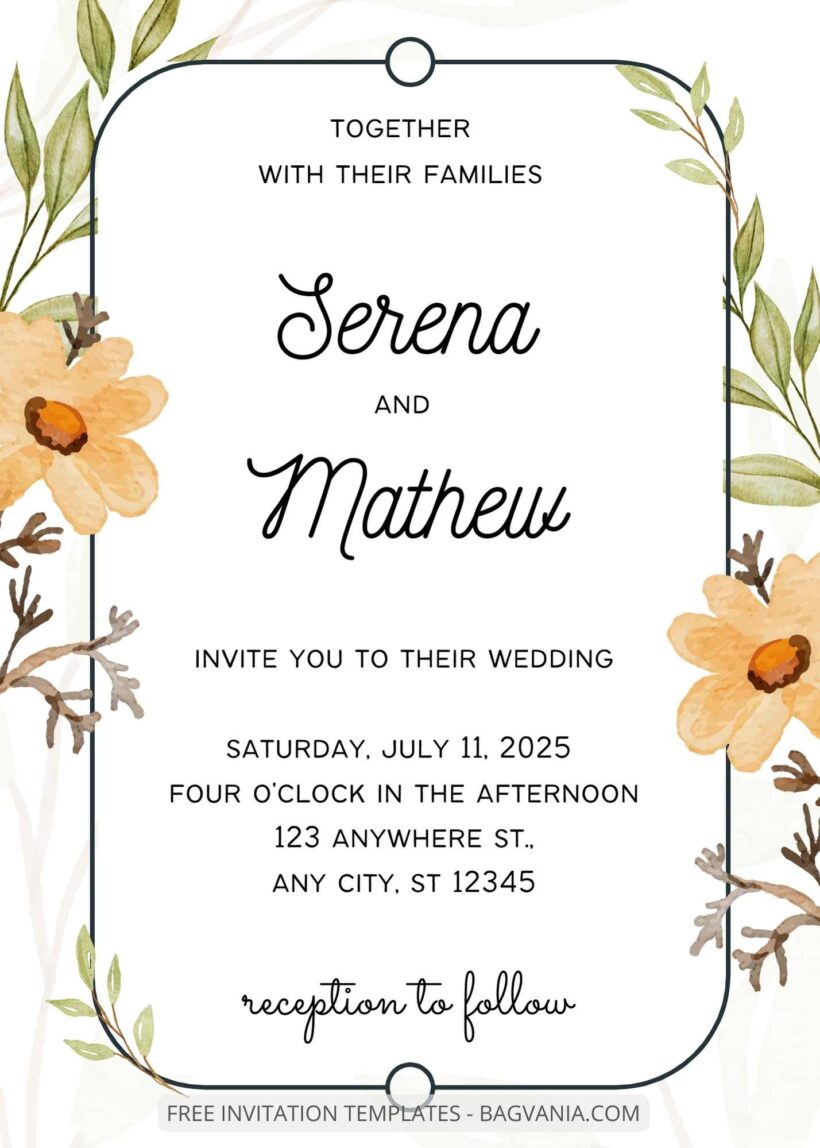 ( Free ) 7+ Simple Floral Canva Wedding Invitation Templates