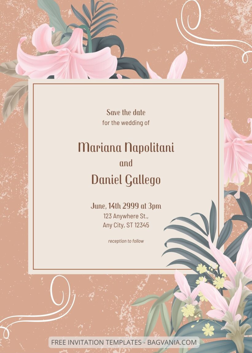 ( Free ) 7+ Sweet Lilies Canva Wedding Invitation Templates