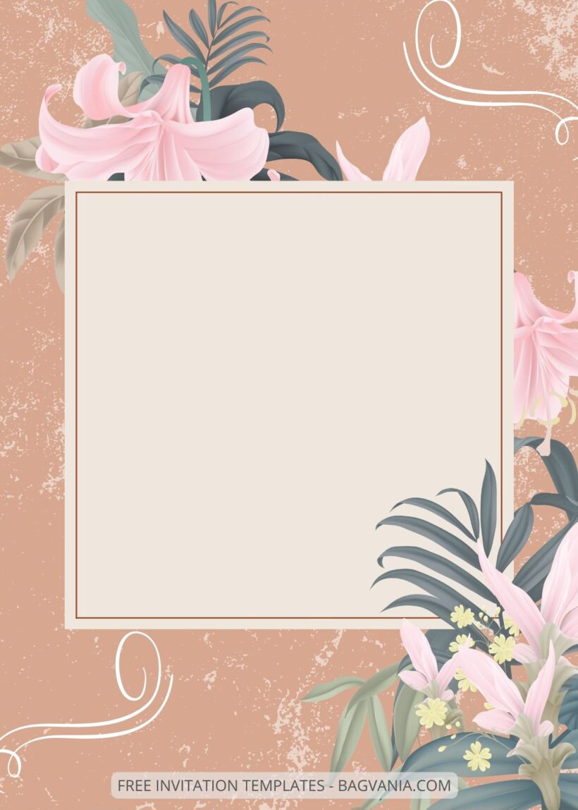 ( Free ) 7+ Sweet Lilies Canva Wedding Invitation Templates Two