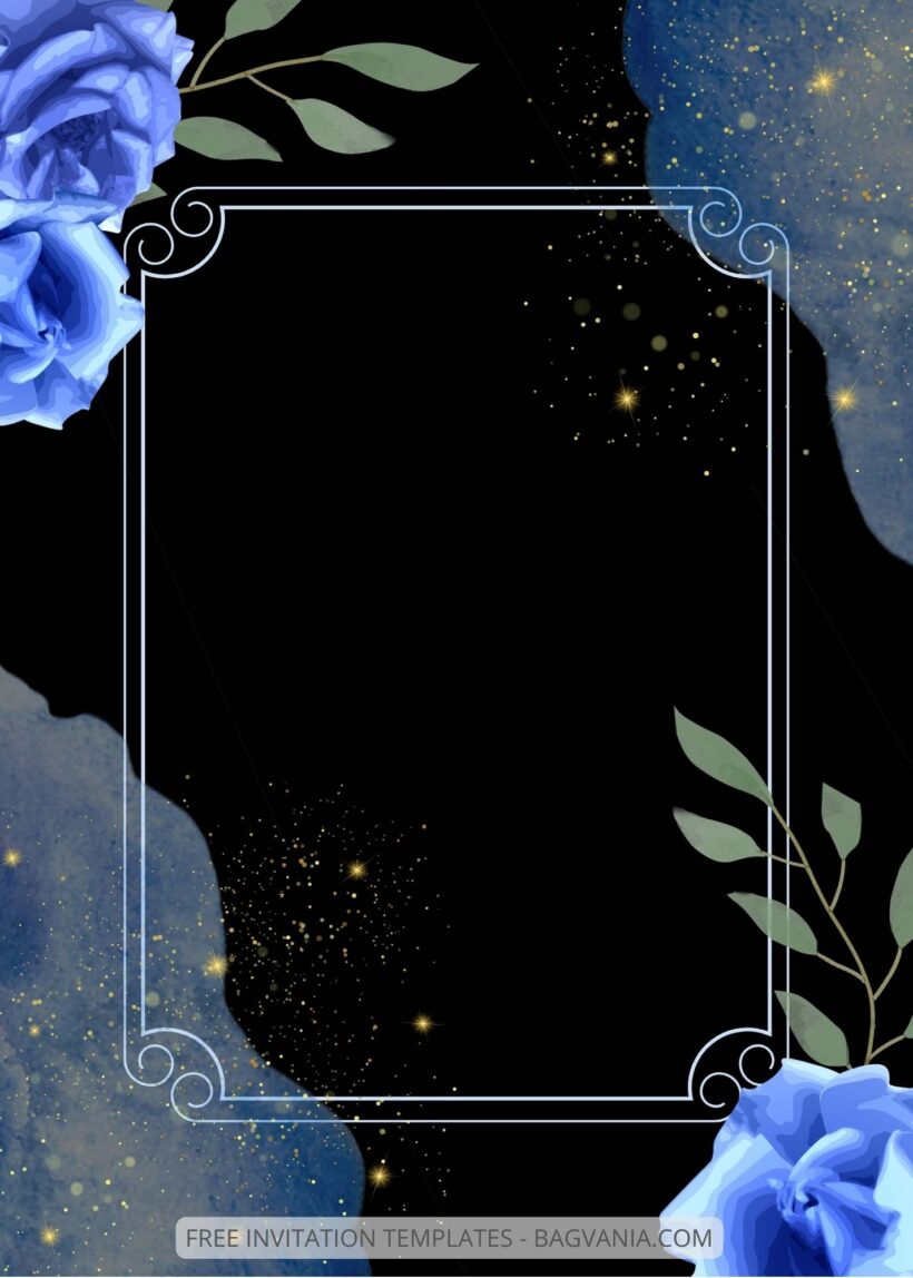 ( Free ) 7+ Watercolor Blue Floral Canva Wedding Invitation Templates Seven