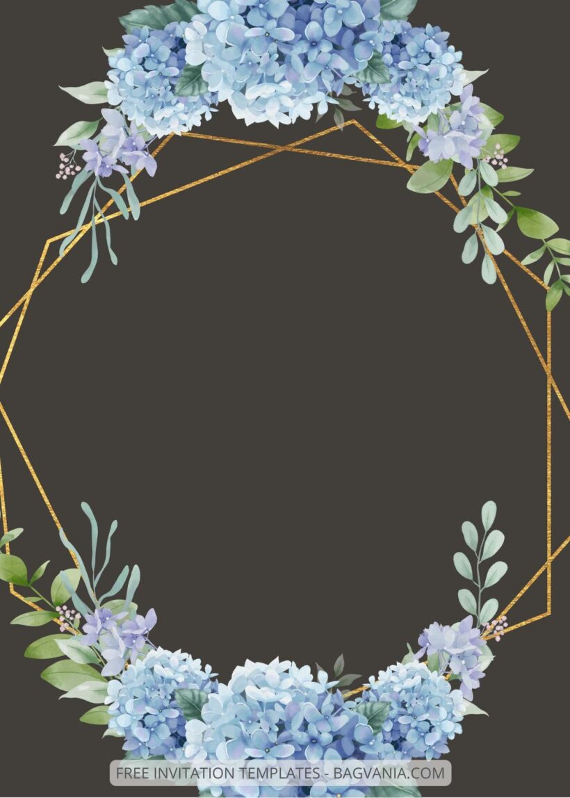 ( Free ) 8+ Blue Hydrangea Canva Wedding Invitation Templates Five
