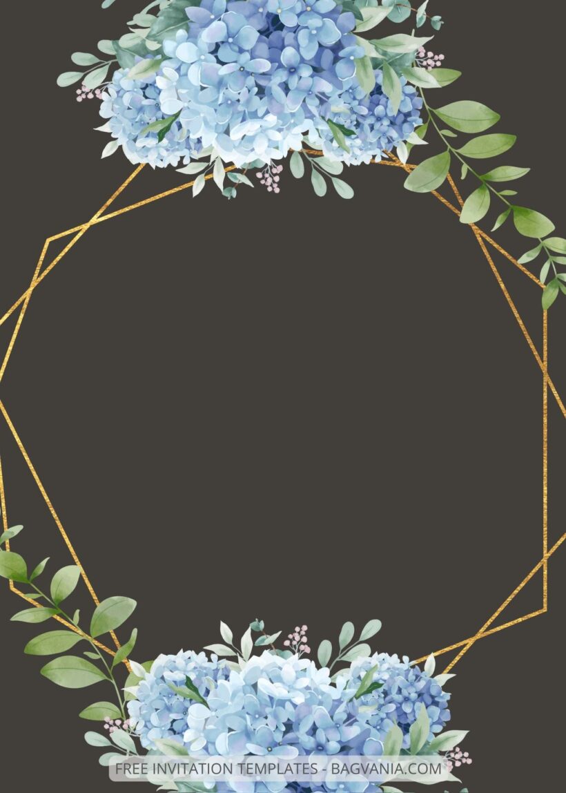 ( Free ) 8+ Blue Hydrangea Canva Wedding Invitation Templates Four