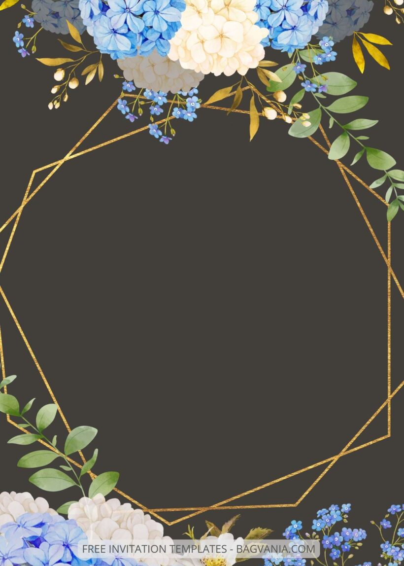 ( Free ) 8+ Blue Hydrangea Canva Wedding Invitation Templates Two