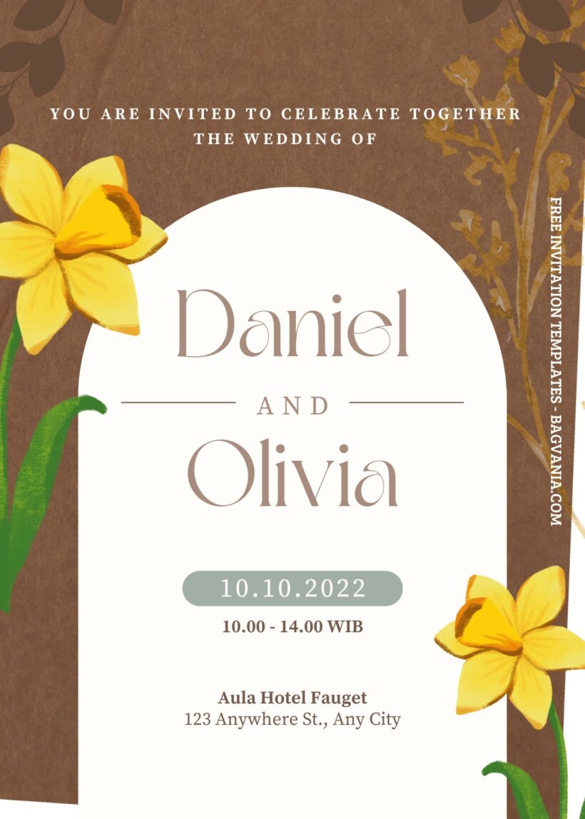 ( Free ) 8+ Daffodil Surprise Canva Wedding Invitation Templates