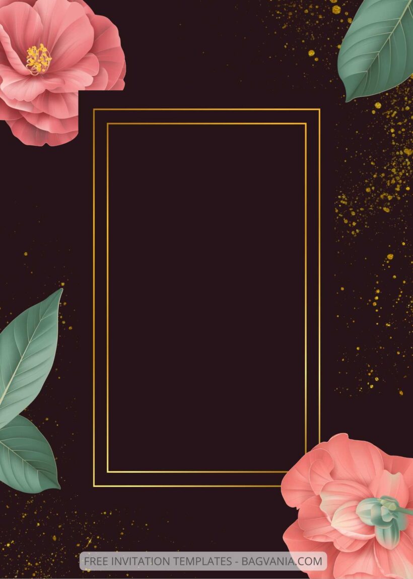 ( Free ) 8+ Floral Gold Canva Wedding Invitation Templates Eight