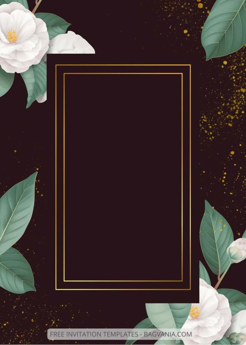 ( Free ) 8+ Floral Gold Canva Wedding Invitation Templates Five