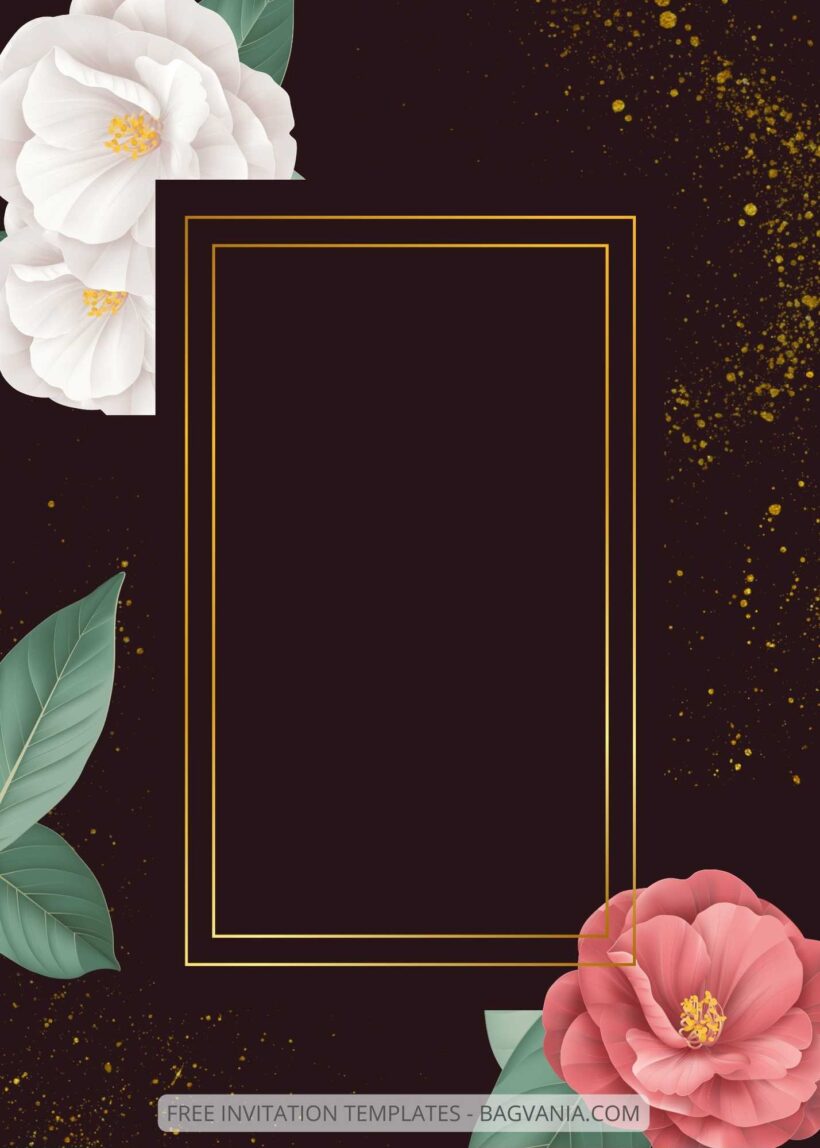 ( Free ) 8+ Floral Gold Canva Wedding Invitation Templates Two