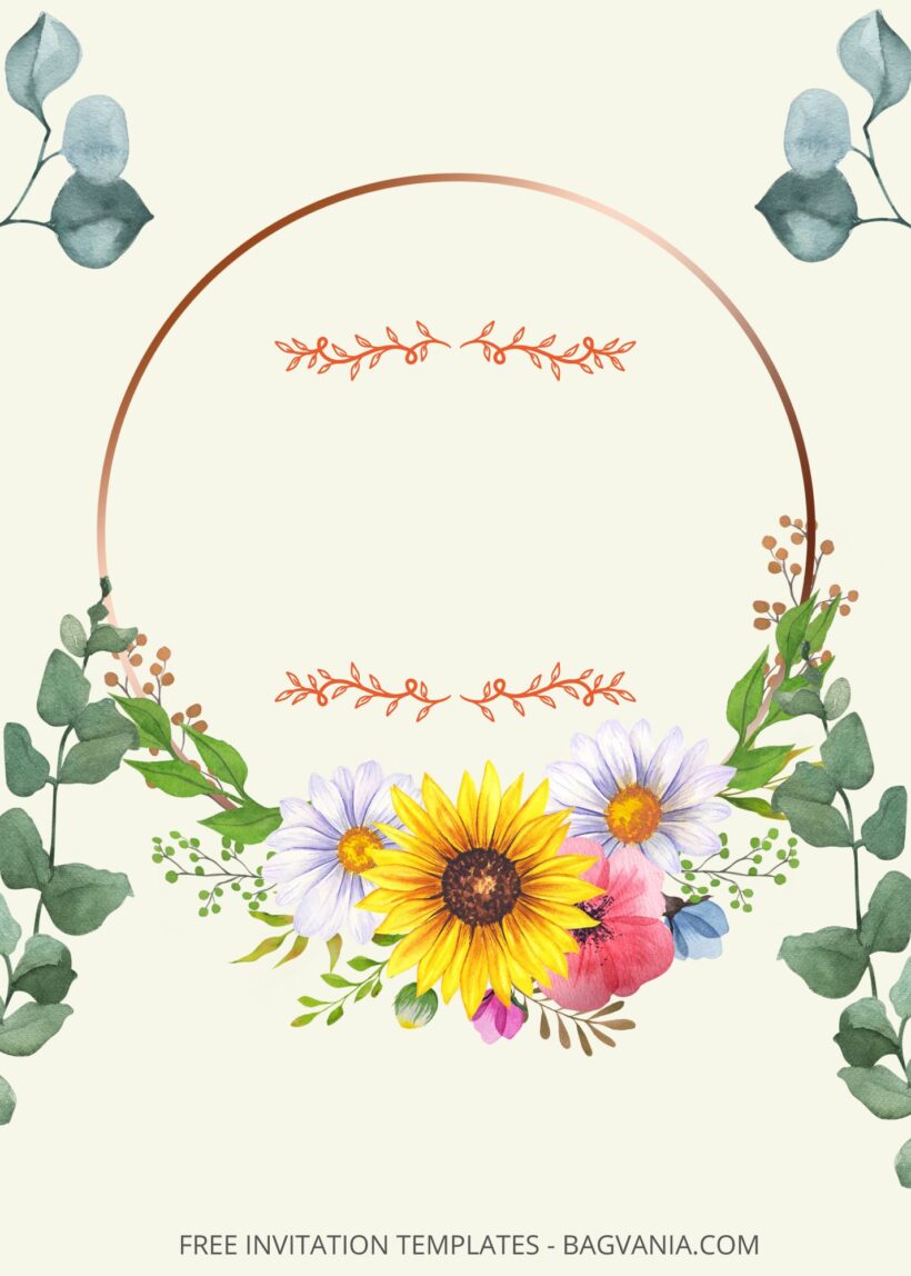 ( Free ) 8+ Flower Crown Canva Wedding Invitation Templates Three