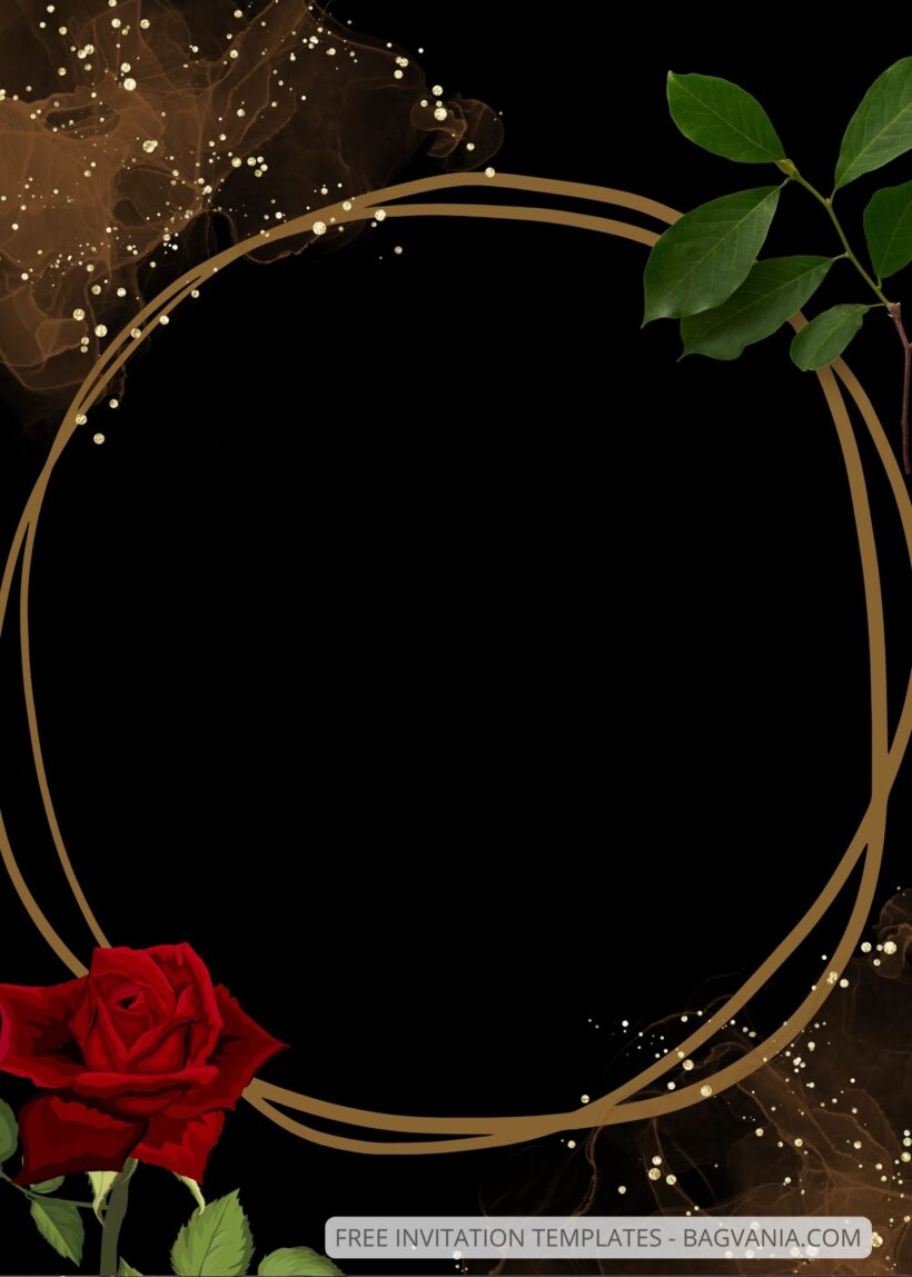 ( Free ) 8+ Majestic Roses Canva Wedding Invitation Templates FIve
