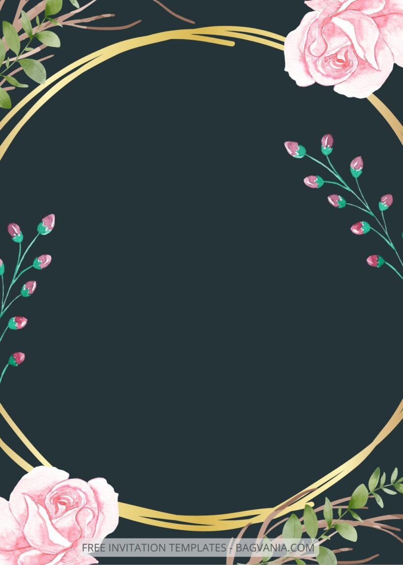 ( Free ) 8+ Pink Floral On Green Canva Wedding Invitation Templates Three
