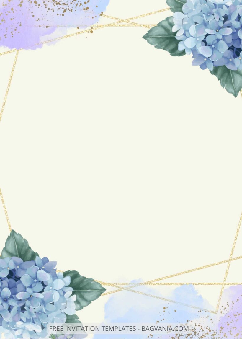 ( Free ) 8+ Watercolor Hydrangea Canva Wedding Invitation Templates Four