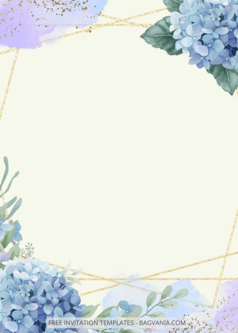 ( Free ) 8+ Watercolor Hydrangea Canva Wedding Invitation Templates Three