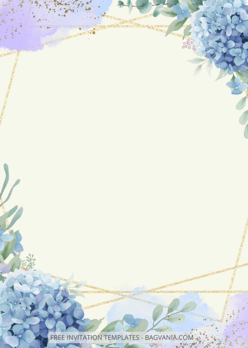 ( Free ) 8+ Watercolor Hydrangea Canva Wedding Invitation Templates Two