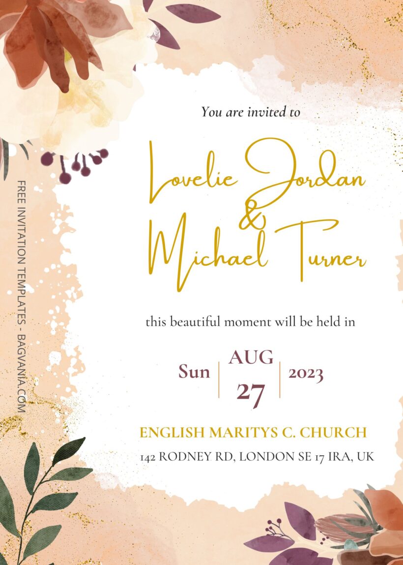 ( Free ) 9+ Rustic Floral Canva Wedding Invitation Templates