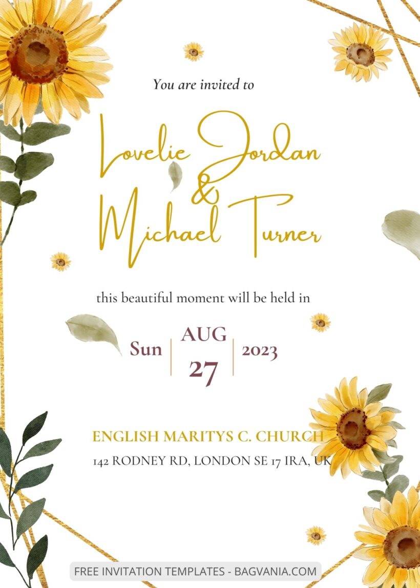 ( Free ) 9+ Sunflower Bloom Canva Wedding Invitation Templates