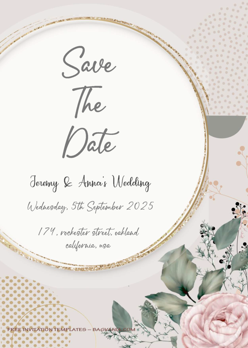 ( Free Editable PDF ) Protea Floral Wedding Invitation Templates Three